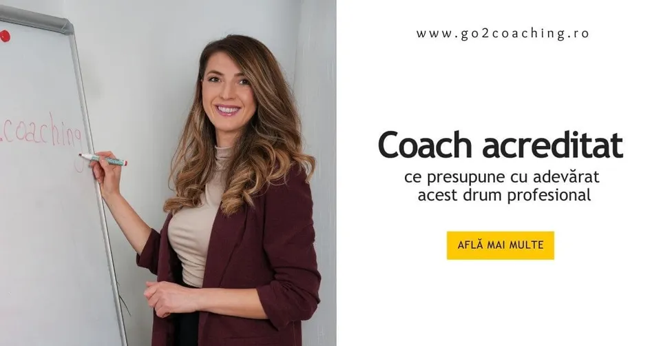 Andreea Giurgilă, coach acreditat, susținând un curs de coaching