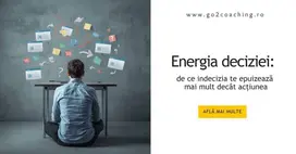 Bărbat confuz privind opțiuni multiple pe perete, simbolizând indecizia și energia deciziei consumată.