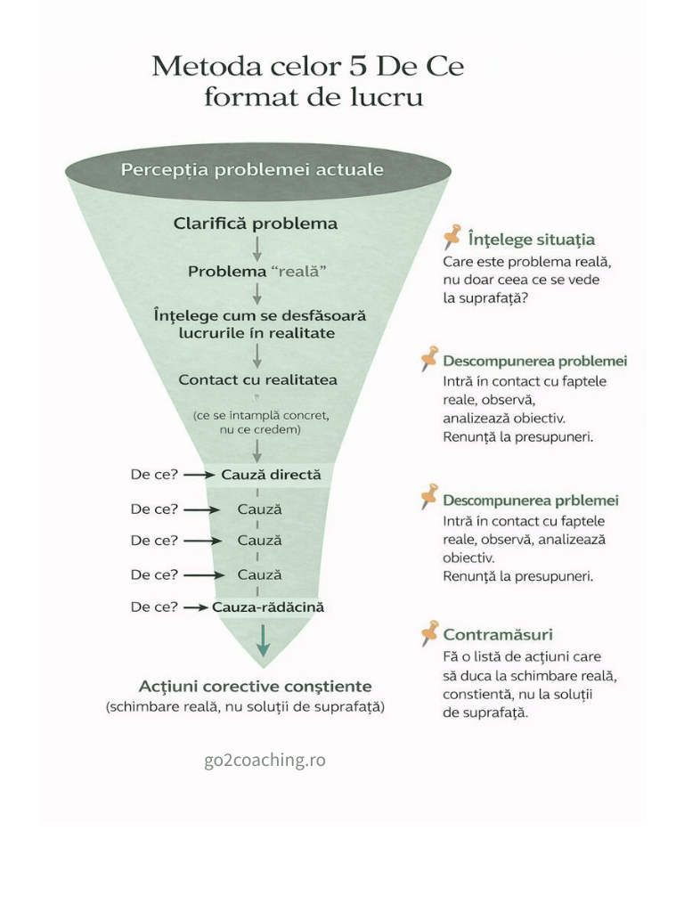 Metoda celor 5 De Ce explicată pas cu pas pentru dezvoltare personală și coaching