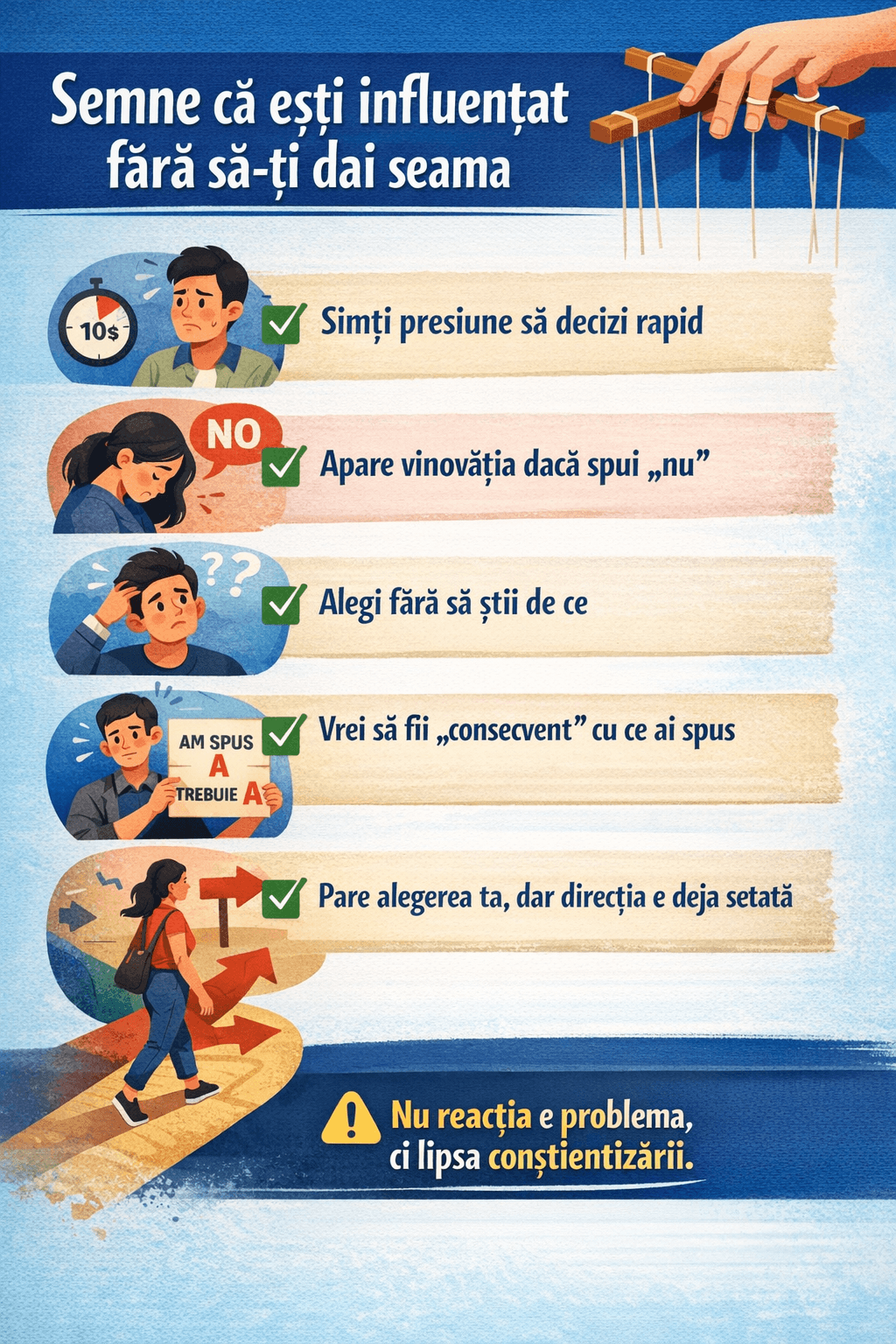 Semne că ești manipulat și influențat fără să-ți dai seama